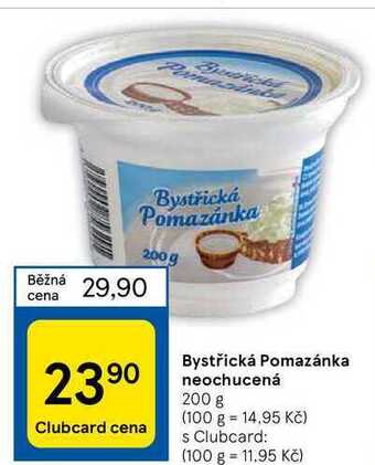 Tesco Bystřická pomazánka neochucená 200 g nabídka