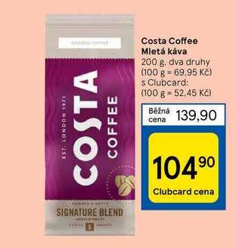 Tesco Costa coffee mletá káva 200 g nabídka