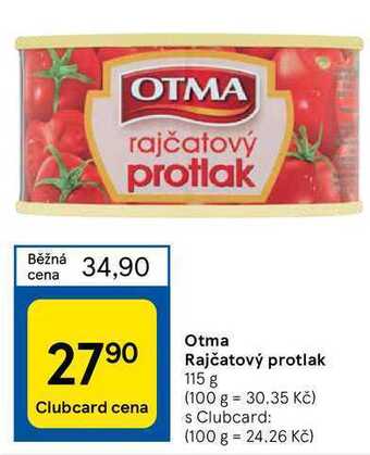 Tesco Otma rajčatový protlak 115 g nabídka