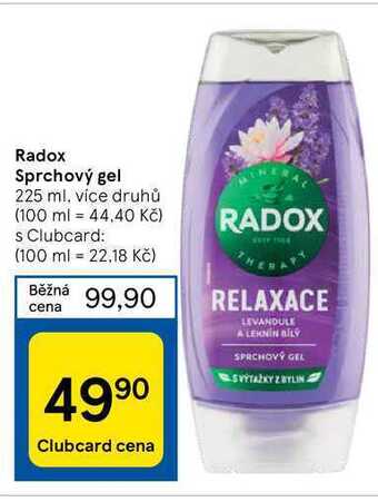 Tesco Radox sprchový gel 225 ml nabídka