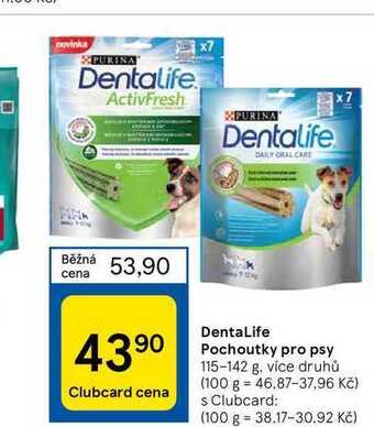 Tesco Dentalife pochoutky pro psy 115-142 g nabídka