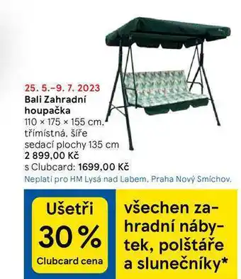 Tesco Bali zahradní houpačka 110 x 175 x 155 cm nabídka