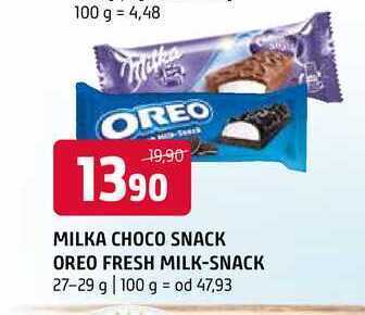 Terno Milka choco snack oreo fresh milk-snack 27-29 g nabídka