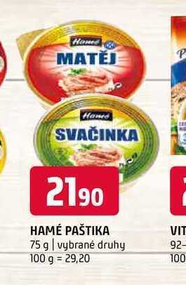 Terno Hamé paštika 75 g nabídka