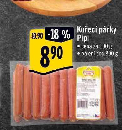 Albert Kuřecí párky pipi 100 g nabídka