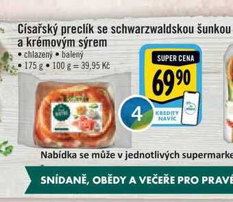 Albert Císařský preclík se schwarzwaldskou šunkou a krémovým sýrem 175 g nabídka