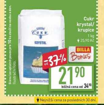 Billa Cukr krystal/ krupice 1 kg nabídka