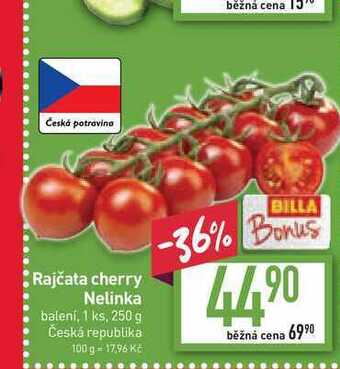 Billa Rajčata cherry nelinka balení, 1 ks, 250 g nabídka