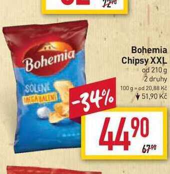 Billa Bohemia chipsy xxl od 210 g nabídka