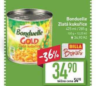 Billa Bonduelle zlatá kukuřice 425 ml/285 g nabídka