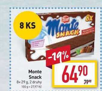 Billa Monte snack 8x 29 g nabídka