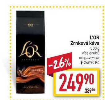 Billa L'or zrnková káva 500 g nabídka