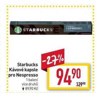 Billa Starbucks kávové kapsle pro nespresso 1 balení nabídka