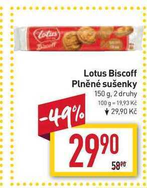 Billa Lotus biscoff plněné sušenky 150 g nabídka
