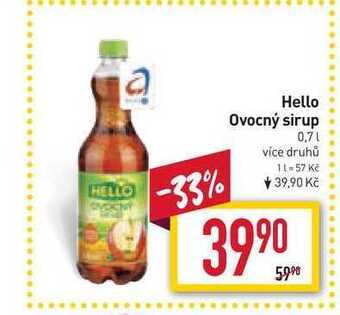 Billa Hello ovocný sirup 0,7l nabídka