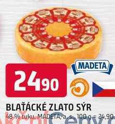 Trefa Blaťácké zlato sýr 48 % tuku, 100g nabídka