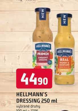 Trefa Hellmann's dressing 250 ml, vybrané druhy nabídka