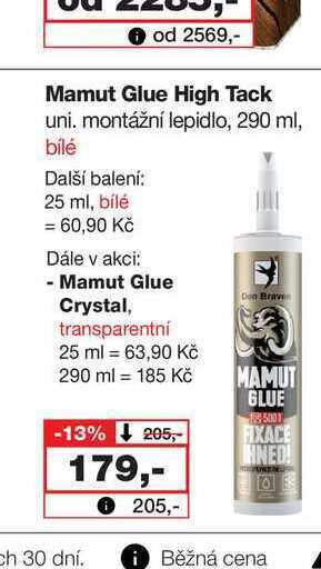 Barvy a laky drogerie Mamut glue high tack uni. montážní lepidlo, 290 ml, bílé nabídka