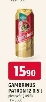 Trefa Gambrinus patron 12 0,5l (plech) nabídka