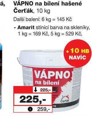 Barvy a laky drogerie Vápno na bílení hašené čerťák, 10 kg nabídka
