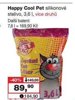 Barvy a laky drogerie Happy cool pet silikonové stelivo, 3,6l nabídka