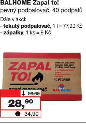 Barvy a laky drogerie Balhome zapal to! pevný podpalovač, 40 podpalů nabídka