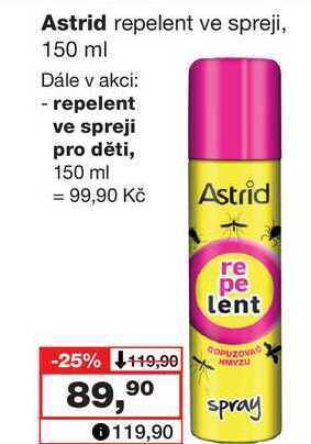 Barvy a laky drogerie Astrid repelent ve spreji, 150 ml nabídka