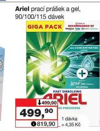 Barvy a laky drogerie Ariel prací prášek a gel, 90/100/115 dávek nabídka