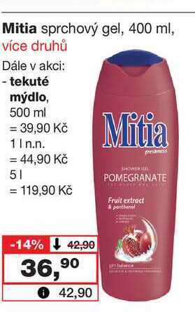 Mitia sprchový gel, 400 ml