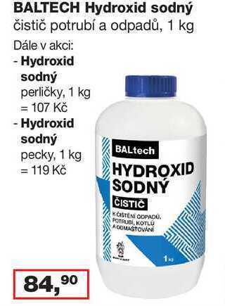 Ráj drogerie Baltech hydroxid sodný čistič potrubí a odpadů, 1 kg nabídka