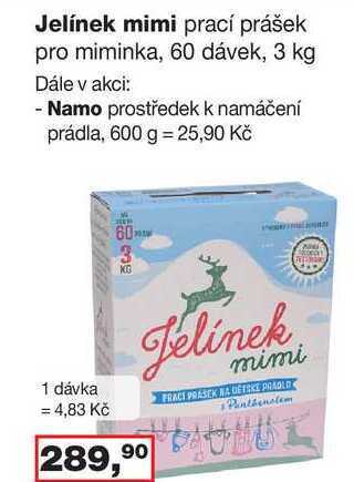 Ráj drogerie Jelínek mimi prací prášek pro miminka, 60 dávek, 3 kg nabídka