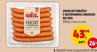 Penny Market Zámecké párečky s restovanou cibulkou na gril, 300 g nabídka