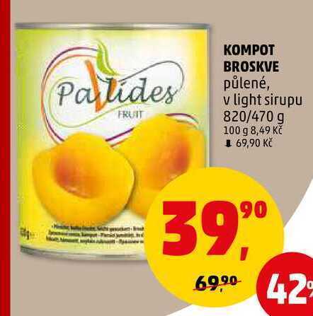 Penny Market Kompot broskve, 820 g nabídka
