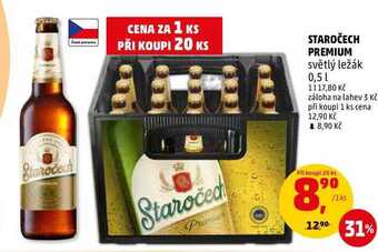Penny Market Staročech premium světlý ležák, 0,5 l nabídka