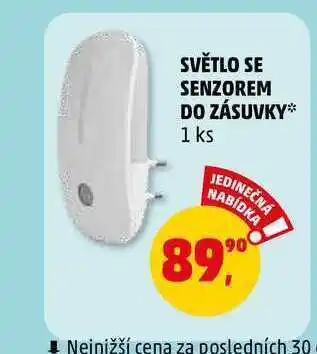 Světlo se senzorem do zásuvky, 1 ks