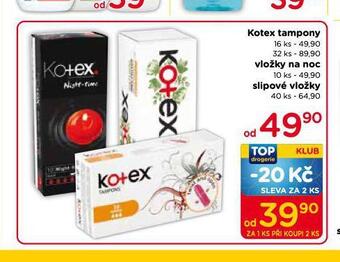 TOP drogerie Kotex vložky na noc nabídka