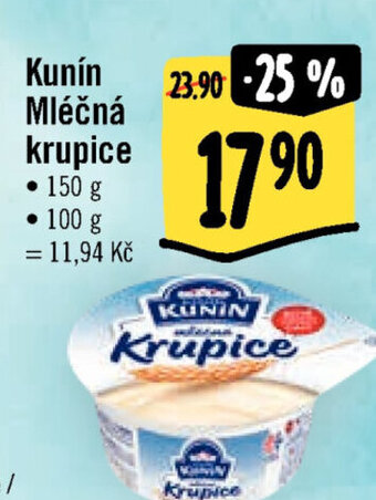 Albert Kunín Mléčná krupice nabídka