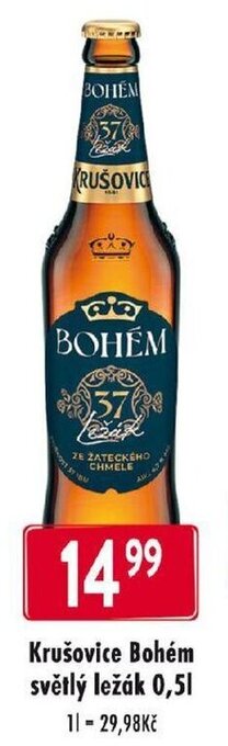Qanto Krušovice Bohém světlý ležák 0,5L nabídka