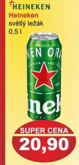 PLUS JIP Heineken světlý ležák nabídka