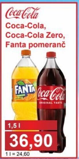 PLUS JIP Coca-Cola, Coca-Cola Zero, Fanta pomeranč nabídka