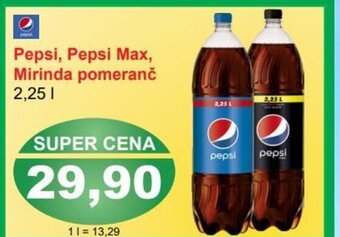 PLUS JIP Pepsi, Pepsi Max, Mirinda pomeranč nabídka