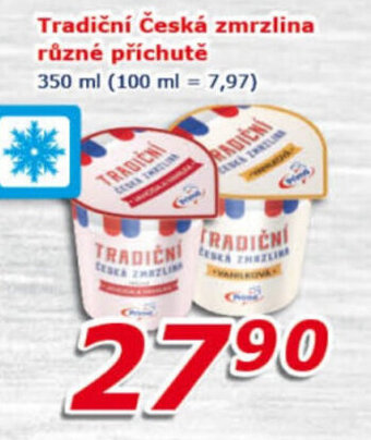 Tradiční česká zmrzlina různé příchutě