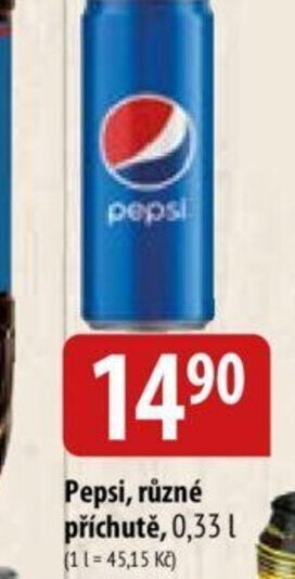 Bala Pepsi, různé příchutě nabídka