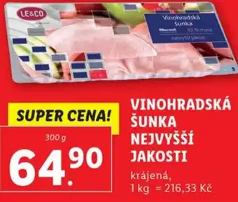 Lidl VINOHRADSKÁ ŠUNKA NEJVYŠŠÍ JAKOSTI nabídka