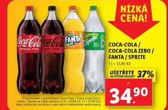 Lidl COCA-COLA / COCA-COLA ZERO / FANTA/SPRITE nabídka