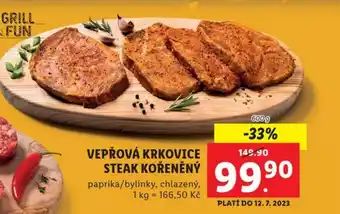 Lidl VEPŘOVÁ KRKOVICE STEAK KOŘENĚNÝ nabídka
