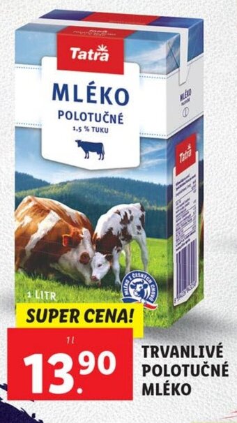 Lidl TRVANLIVÉ POLOTUČNÉ MLÉKO nabídka