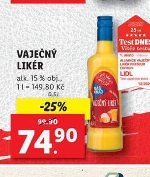 Lidl Vaječný likér nabídka