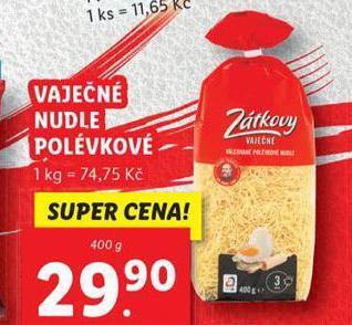 Lidl Vaječné nudle polévkové nabídka