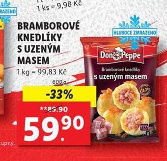 Lidl Bramborové knedlíky s uzeným masem nabídka